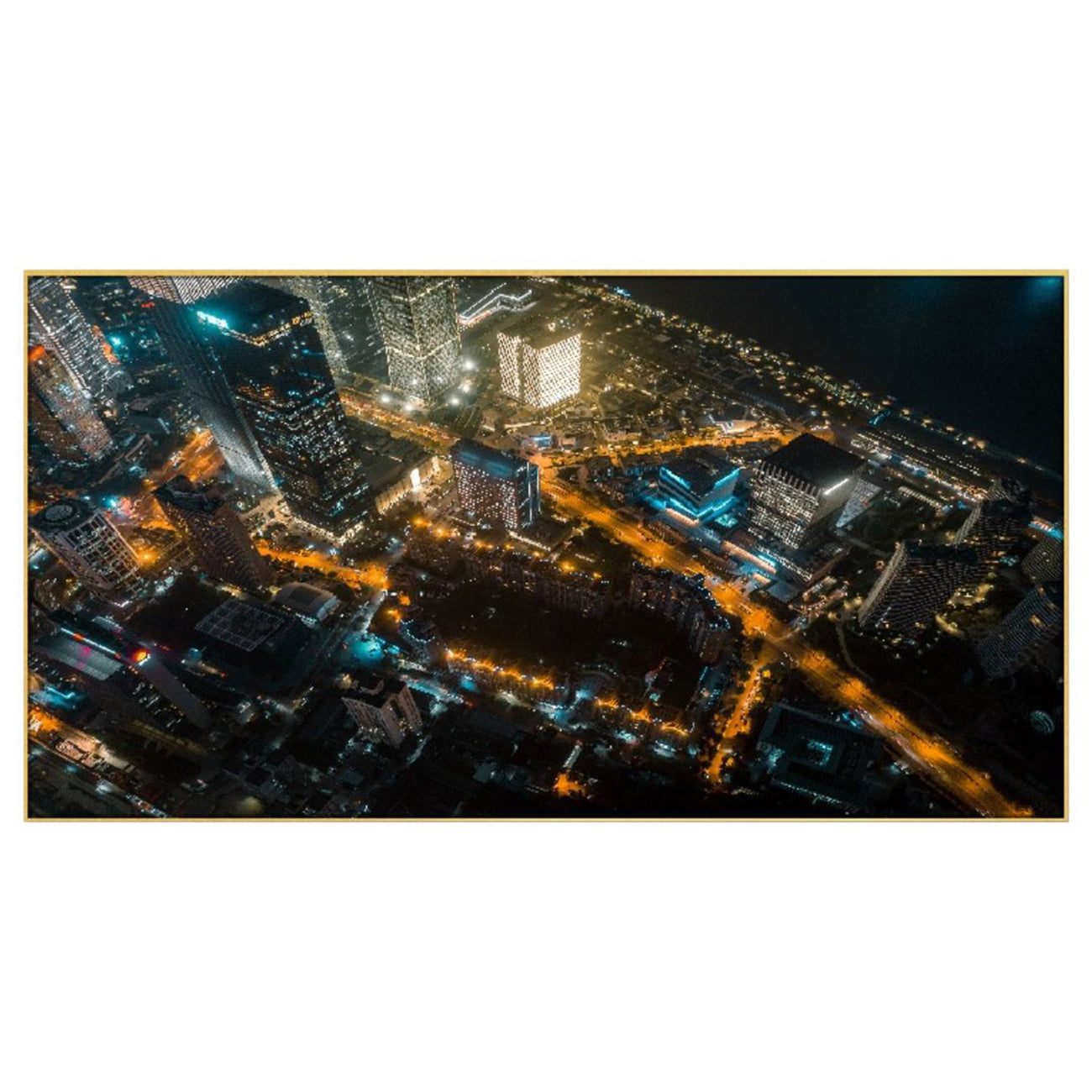 Cityscape Lights: Nighttime Urban Beauty Wall Painting