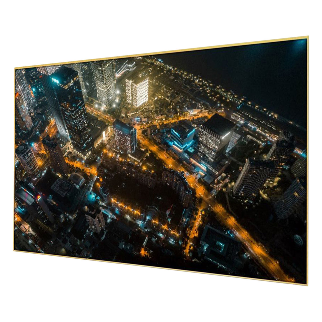 Cityscape Lights: Nighttime Urban Beauty Wall Painting