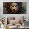 Elegant Abstract Woman: Vibrant Portrait Wall Painting