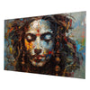 Elegant Abstract Woman: Vibrant Portrait Wall Painting