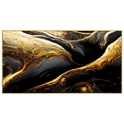 Elegant Black and Gold Abstract Wall Painting