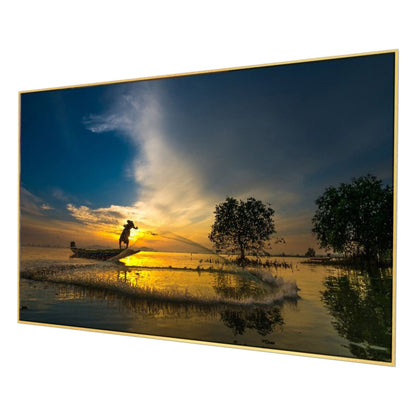 Serene Waterside Fisherman's Sunset Wal Painting