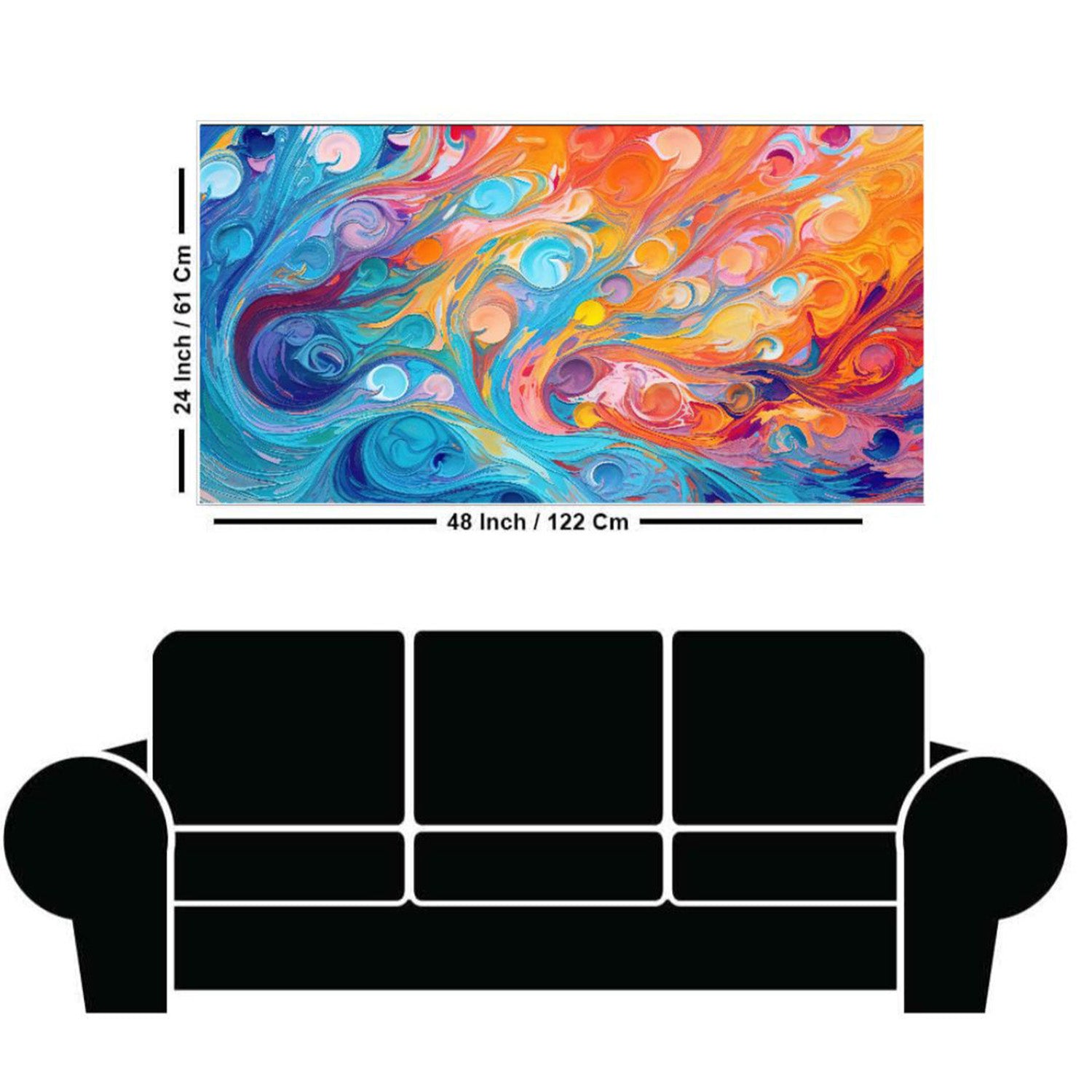 Vibrant Swirls of Modern Elegance Wall Painting