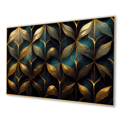 Luxurious Gold Leaf on Black Wall Painting