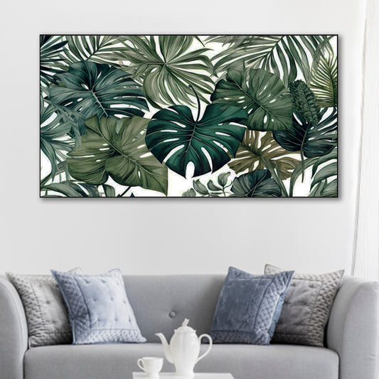 Vibrant Tropical Leaves Wall Painting
