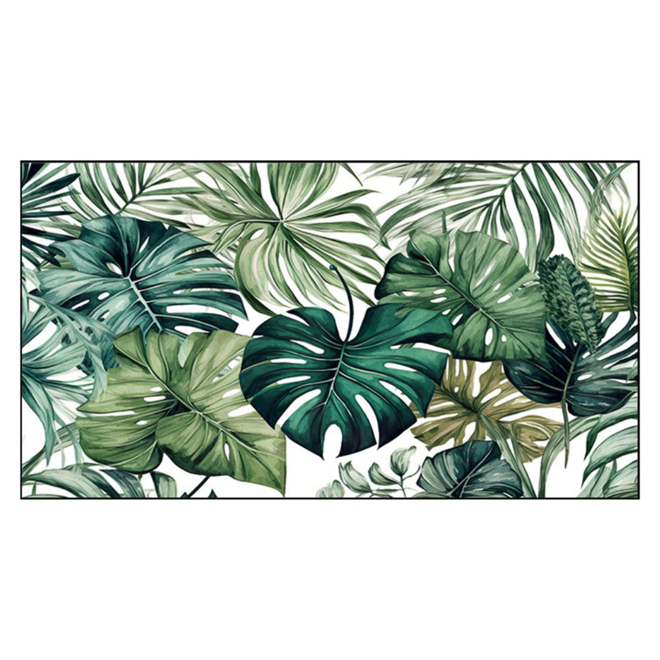 Vibrant Tropical Leaves Wall Painting