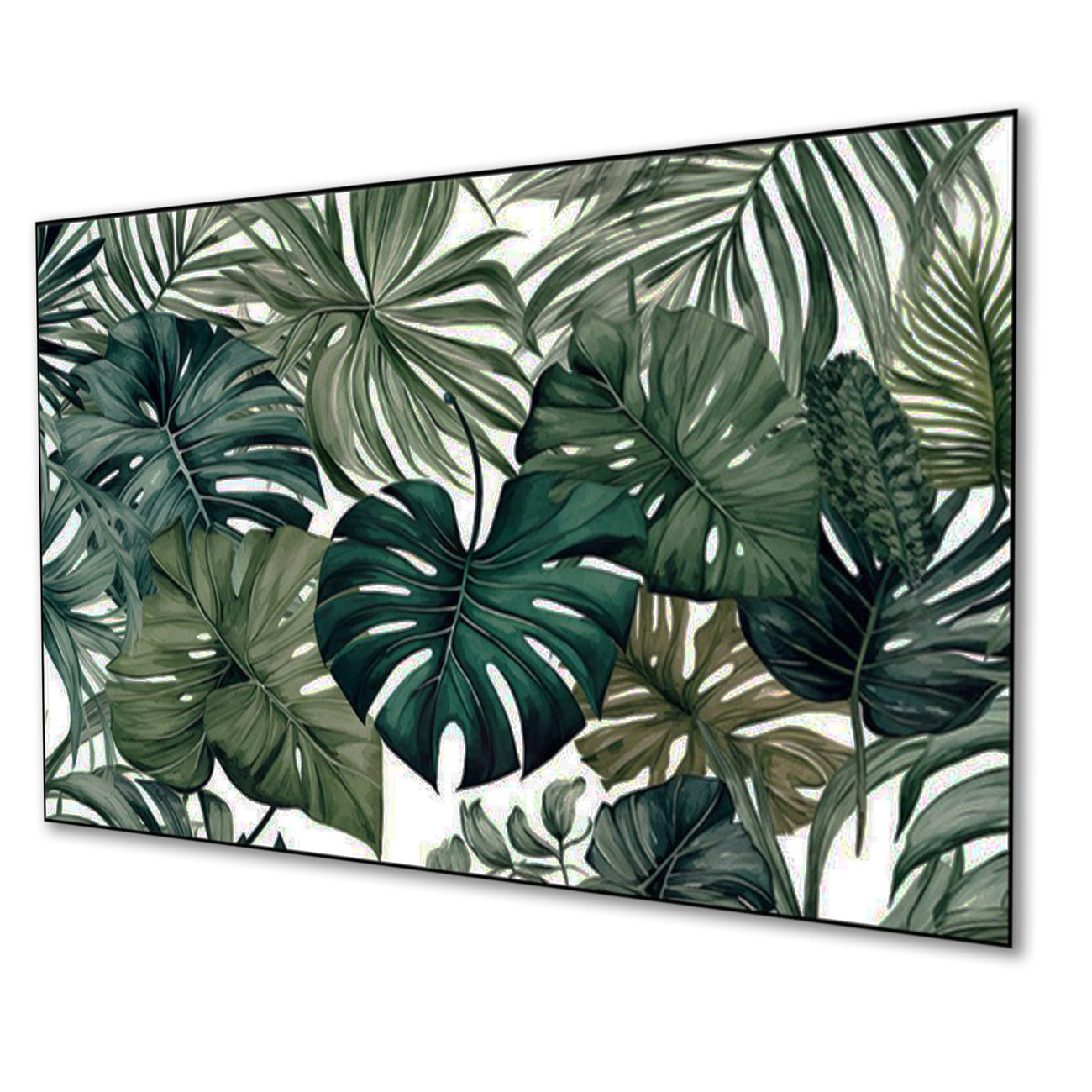 Vibrant Tropical Leaves Wall Painting