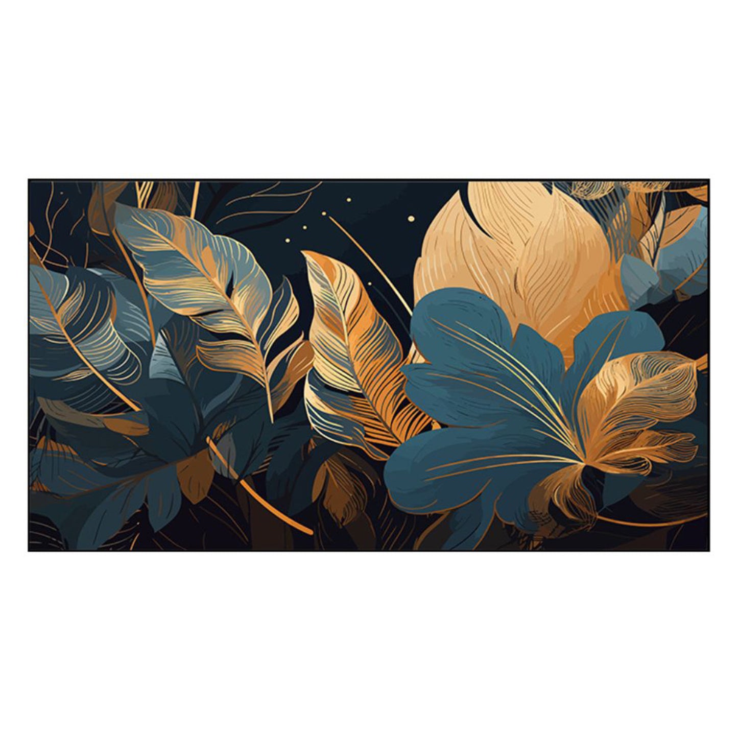 Golden Leaves: Nature's Elegance Wall Painting
