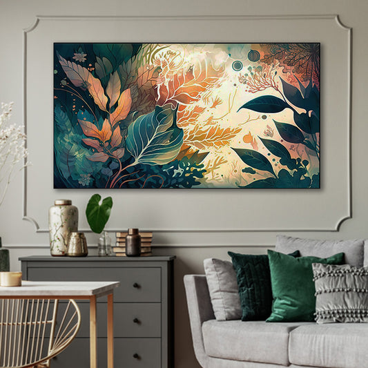 Tranquil Forest: Vibrant Floral Abundance Wall Painting
