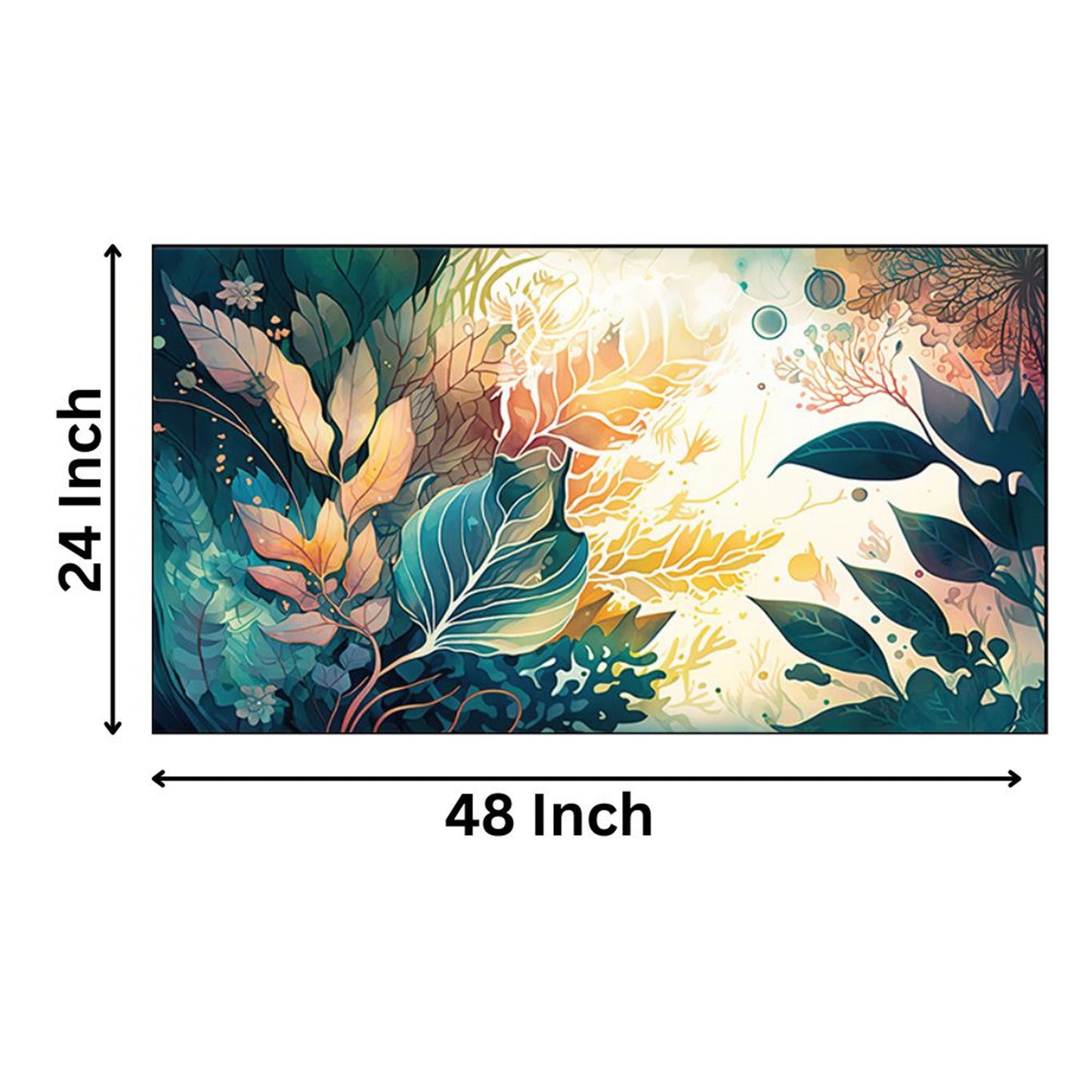Tranquil Forest: Vibrant Floral Abundance Wall Painting