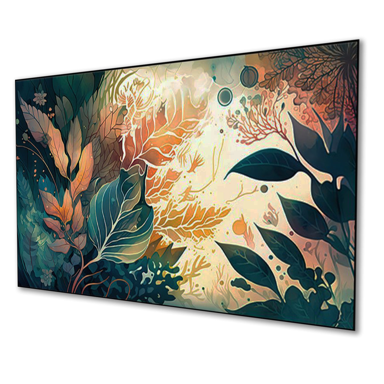 Tranquil Forest: Vibrant Floral Abundance Wall Painting