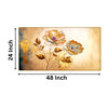 Vibrant Flowers on Golden Canvas Wall Painitng