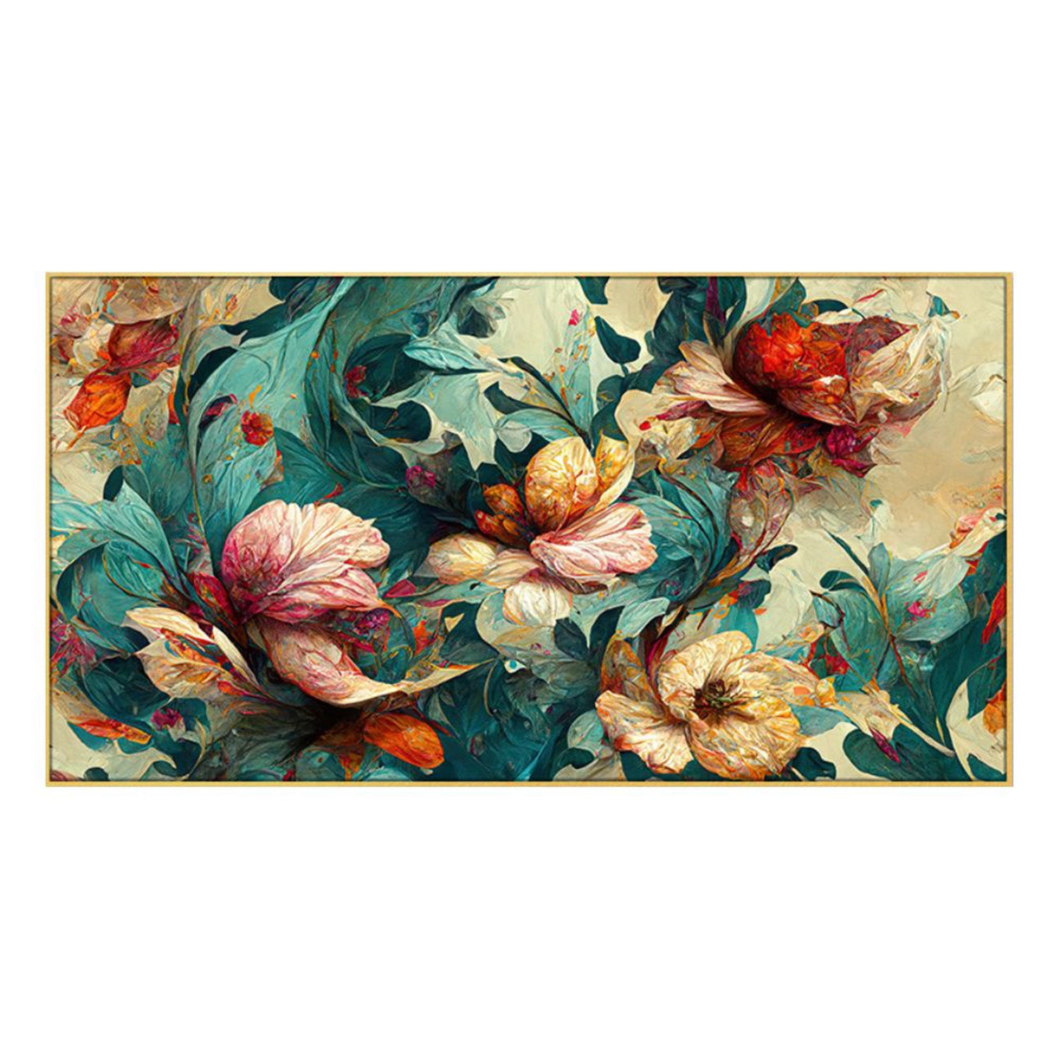 Vibrant Flowers on Canvas Wall Painting