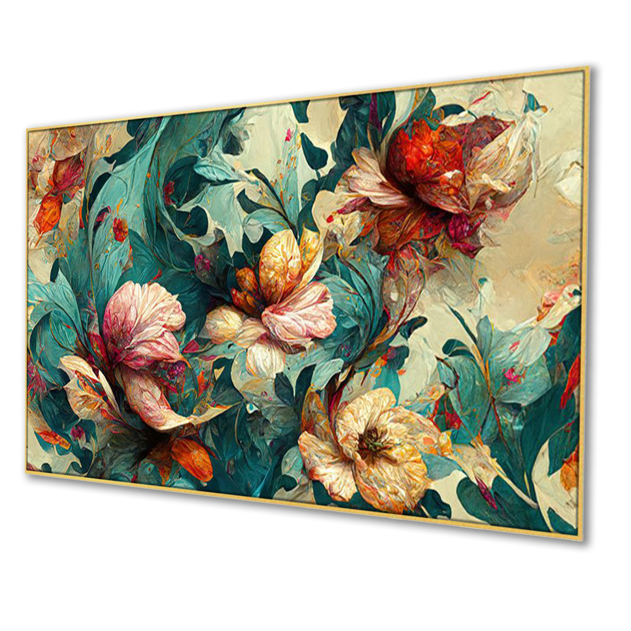 Vibrant Flowers on Canvas Wall Painting