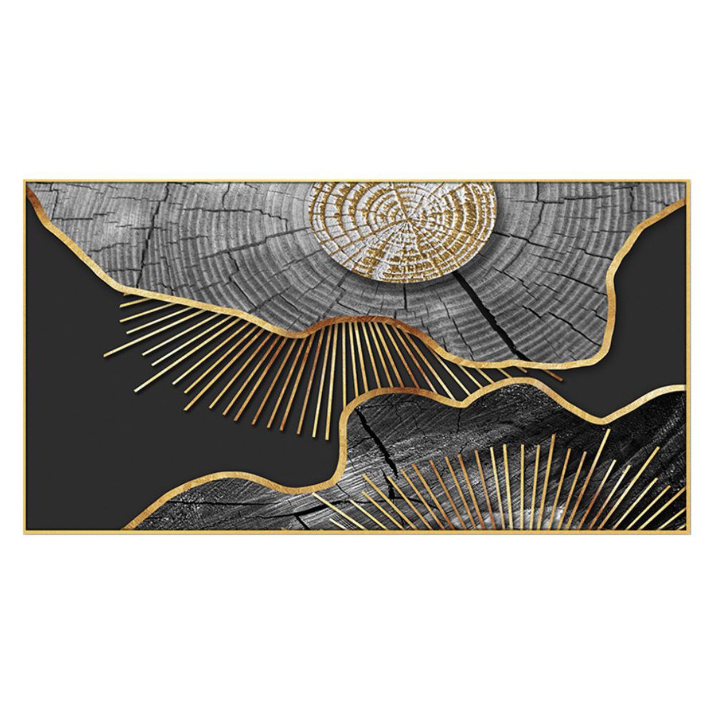 legant Tree Trunk in Gold Wall Painting