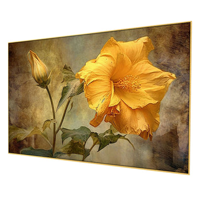 Vibrant Yellow Hibiscus Wall Painting