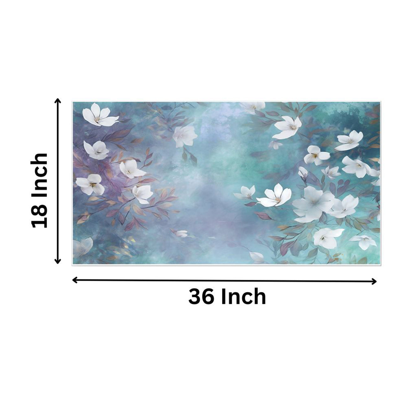 Serenity: White Flowers on Blue Wall Painting