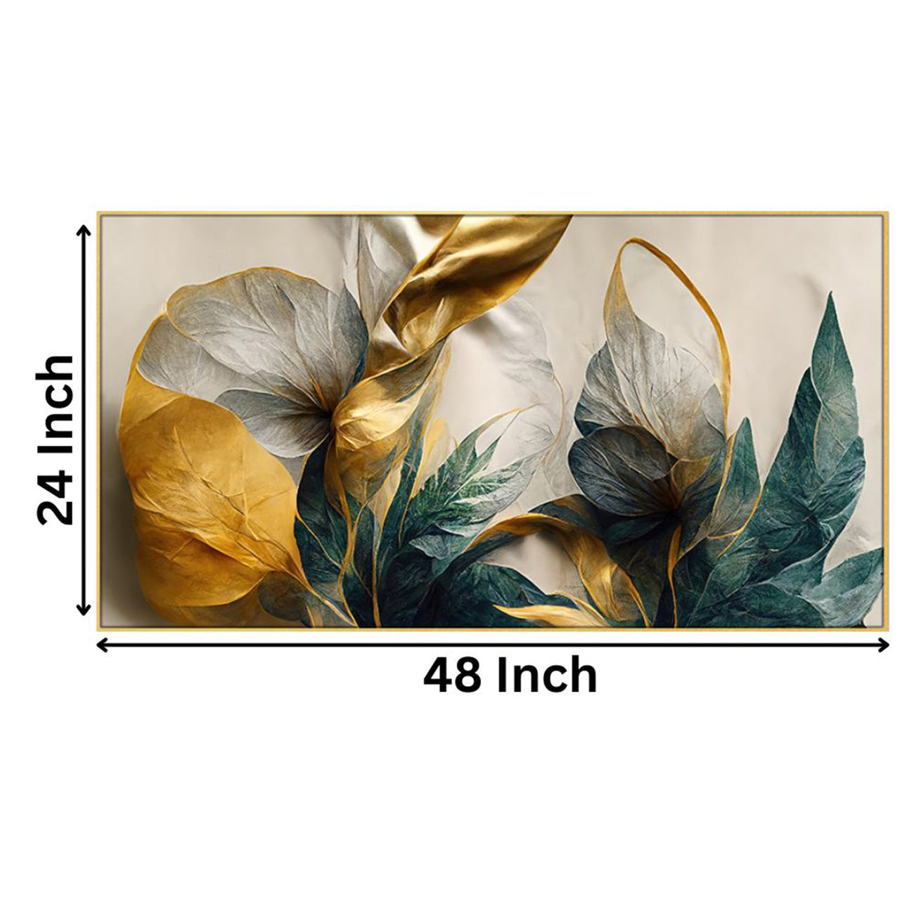 Gold Leaf Flowers on Canvas Wall Painting