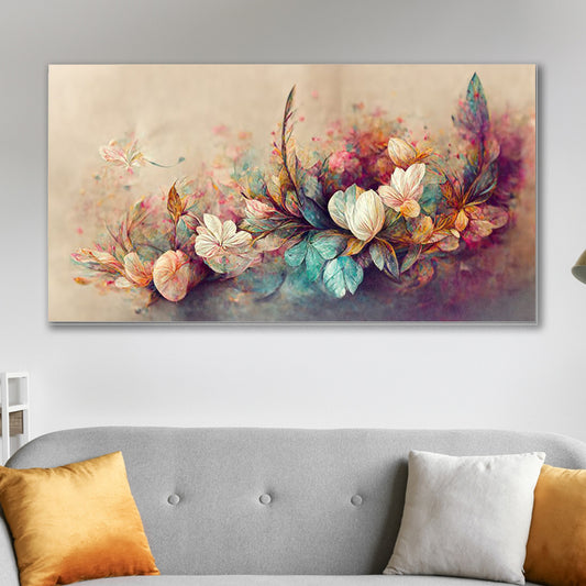 Flowers and Butterflies: Serene Oasis Wall Painting