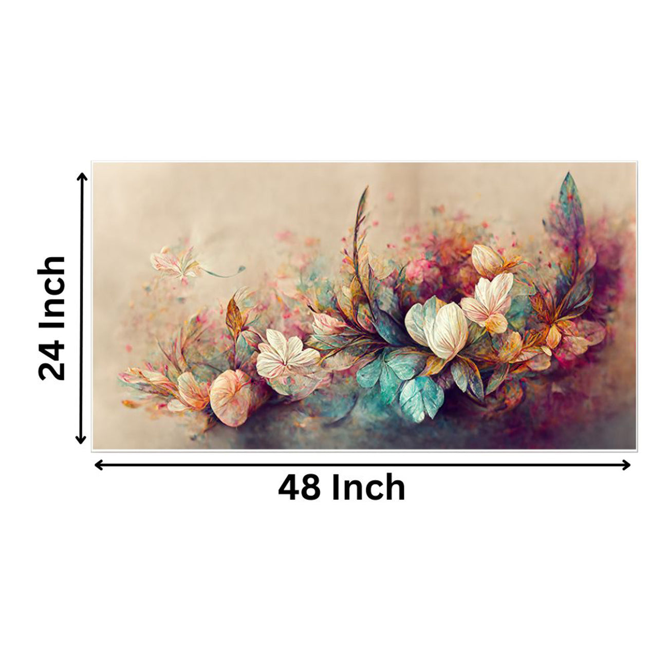 Flowers and Butterflies: Serene Oasis Wall Painting