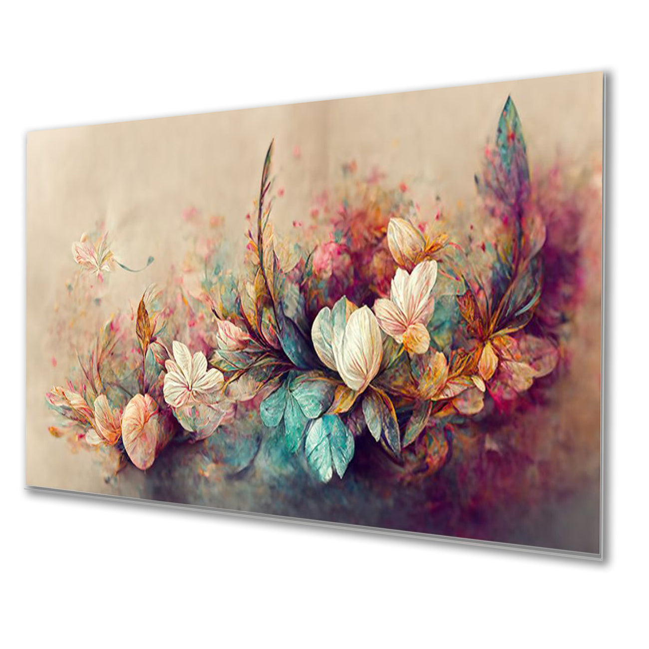 Flowers and Butterflies: Serene Oasis Wall Painting