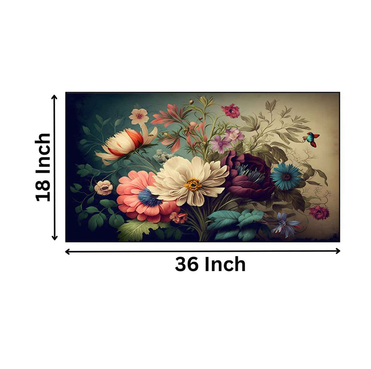 Vibrant Flowers in Delicate Vase Wall Painting