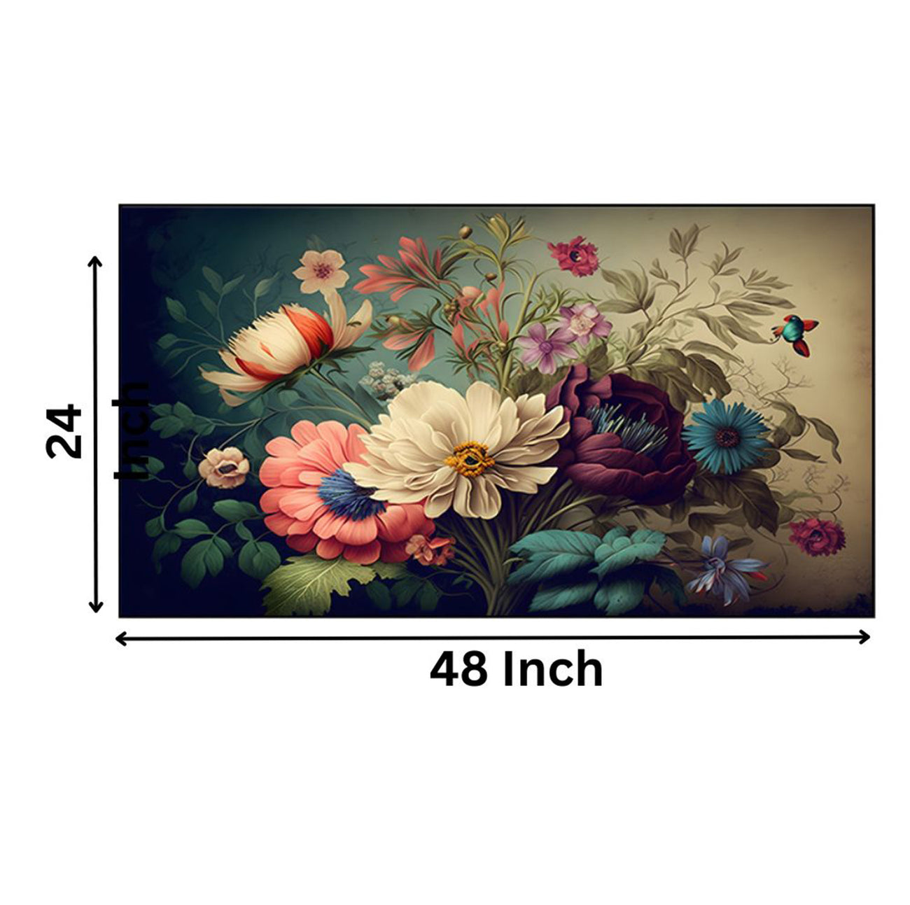 Vibrant Flowers in Delicate Vase Wall Painting