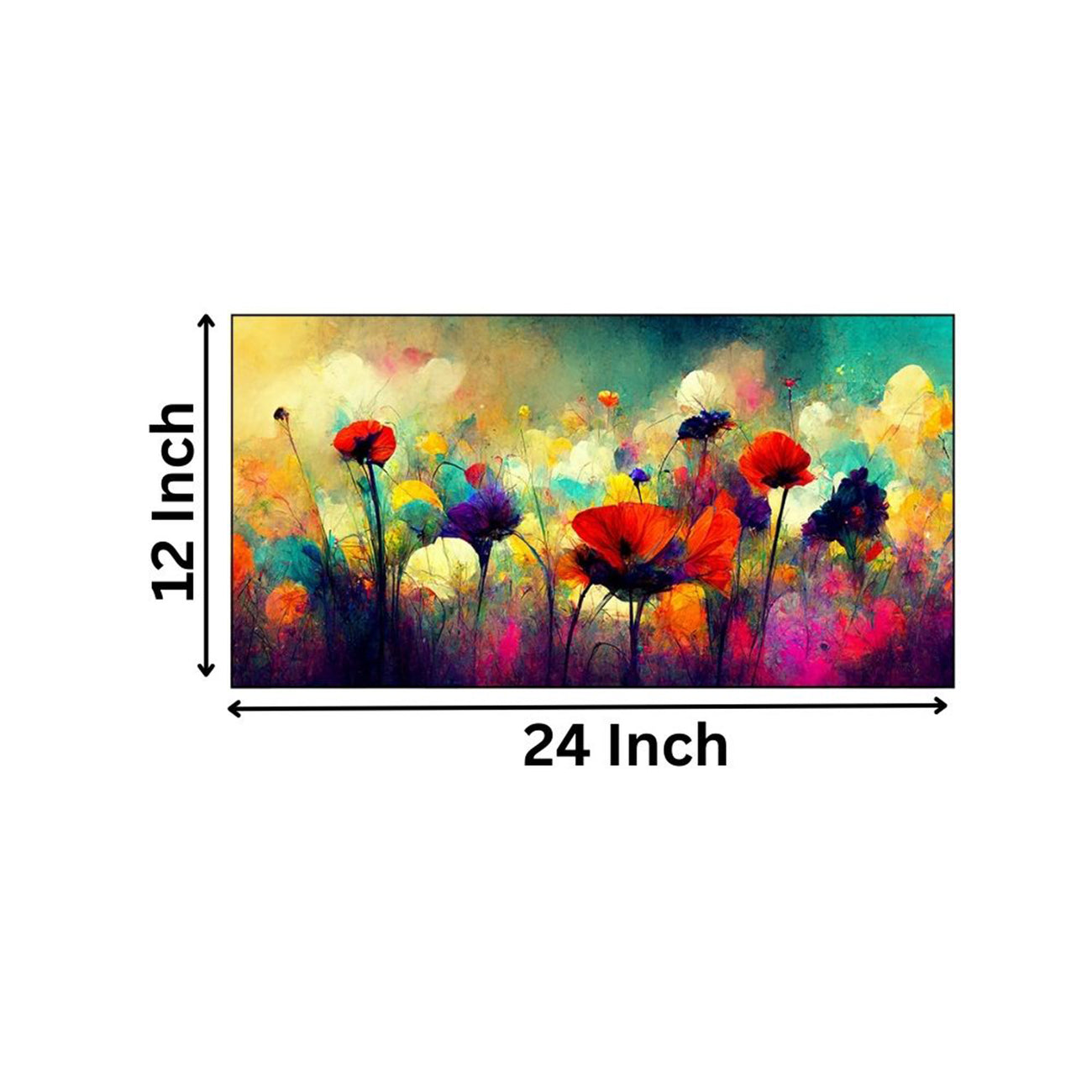 Abstract Floral Burst: Vivid Colors Wall Painting