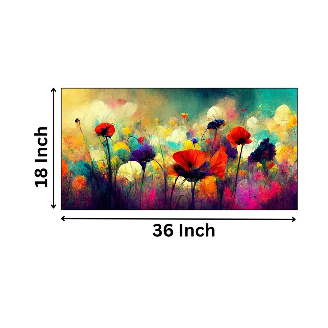 Abstract Floral Burst: Vivid Colors Wall Painting