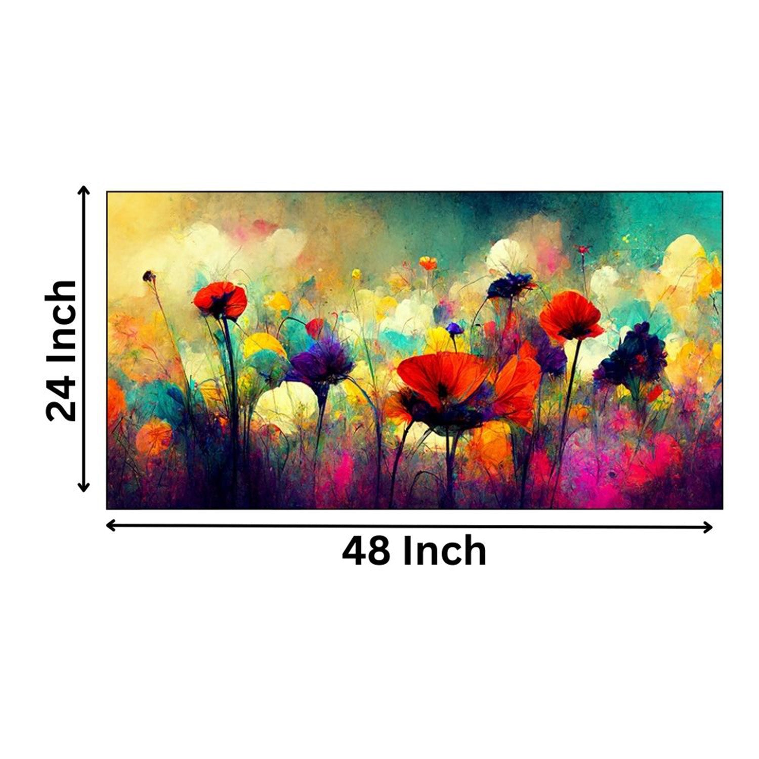 Abstract Floral Burst: Vivid Colors Wall Painting