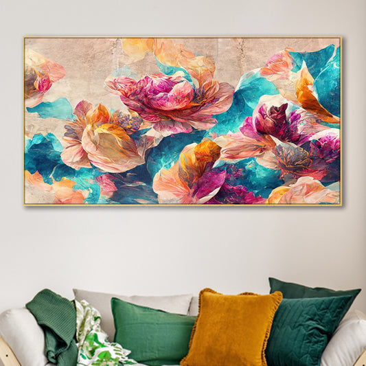 Elegant Floral Canvas in Beige Wall Painting