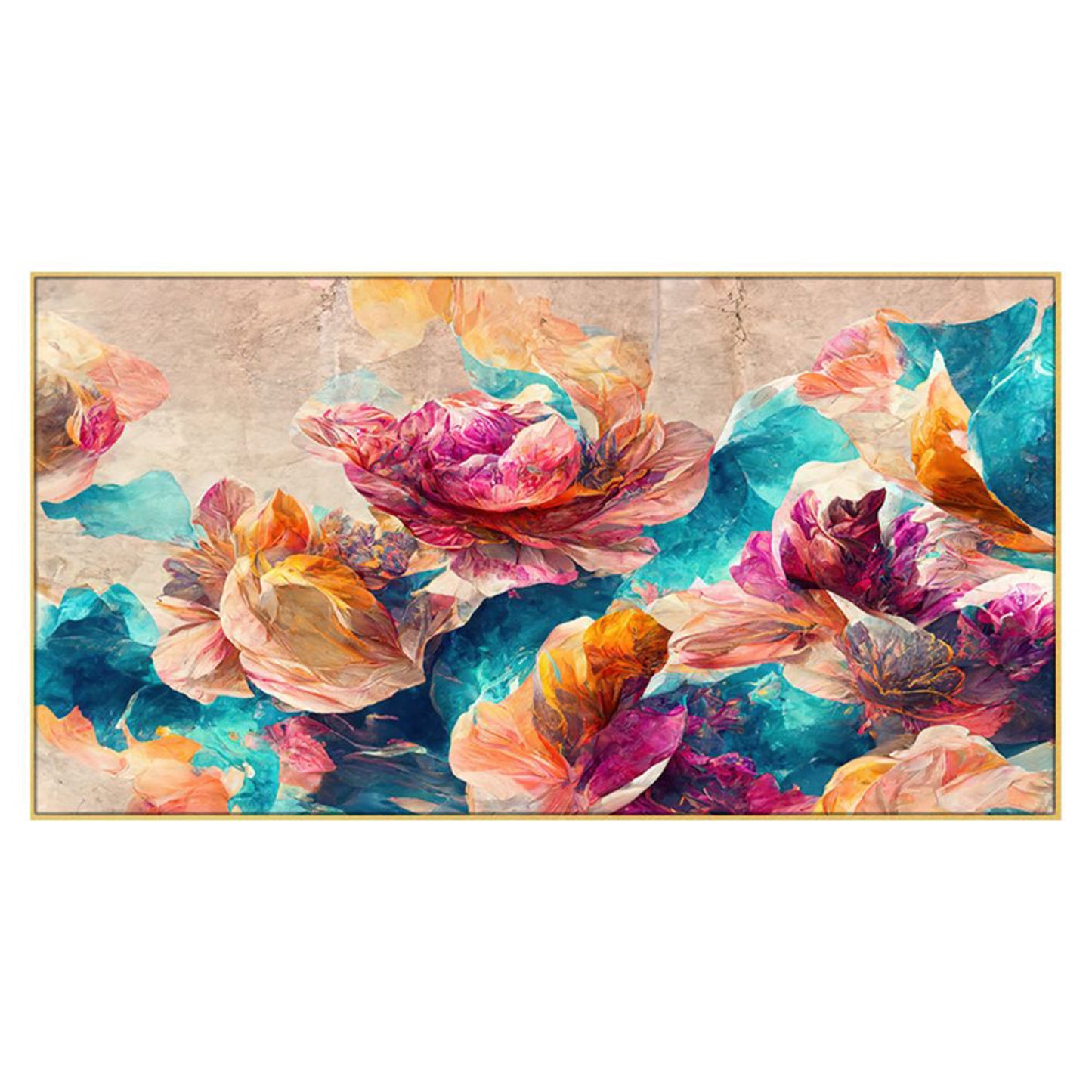 Elegant Floral Canvas in Beige Wall Painting