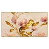 Pink Flowers and Gold Leaves Wall Painting