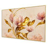 Pink Flowers and Gold Leaves Wall Painting