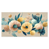 Gold and Blue Floral Contrast Wall Painting