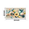 Gold and Blue Floral Contrast Wall Painting