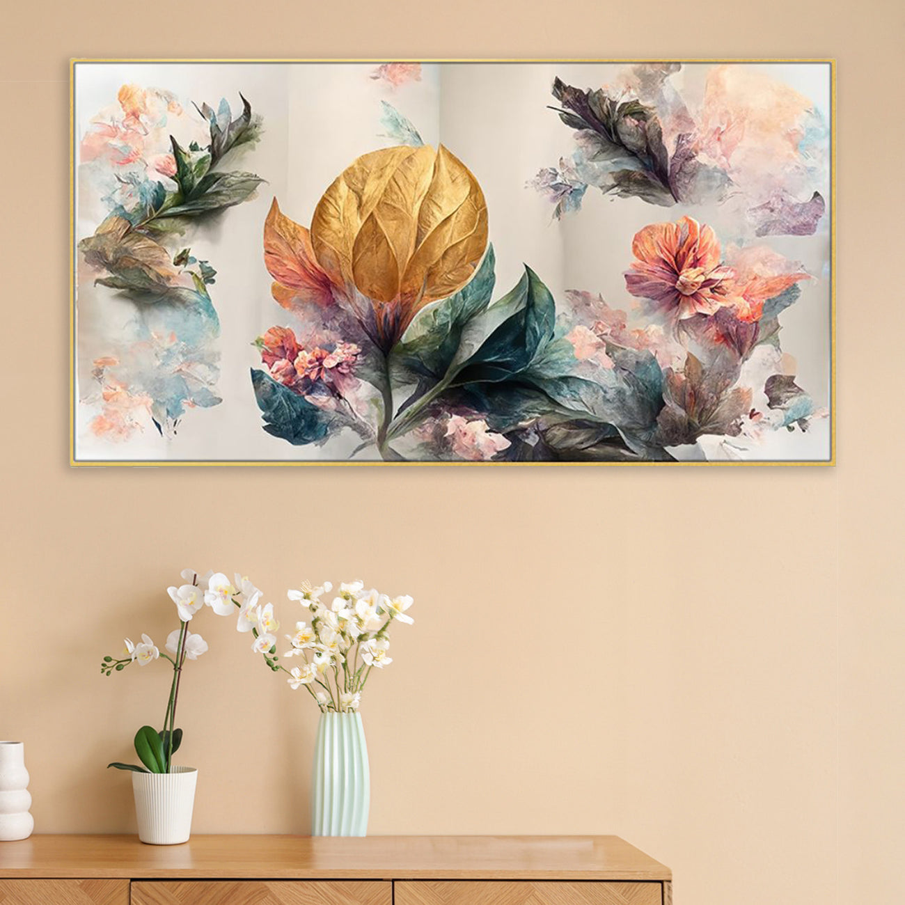 Captivating Floral Composition in Frame Wall Painting