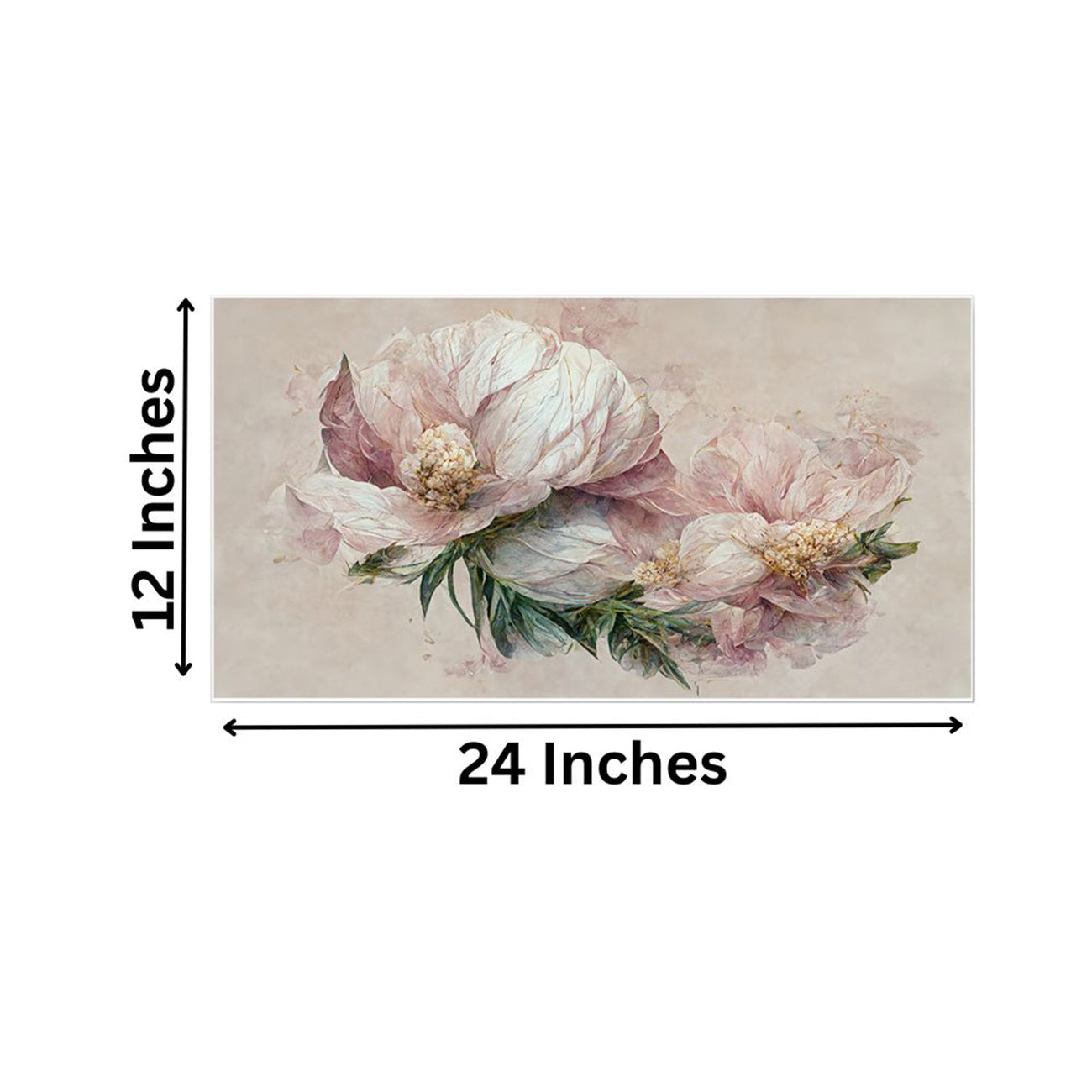 Graceful Pink Peonies on Beige Wall Painting