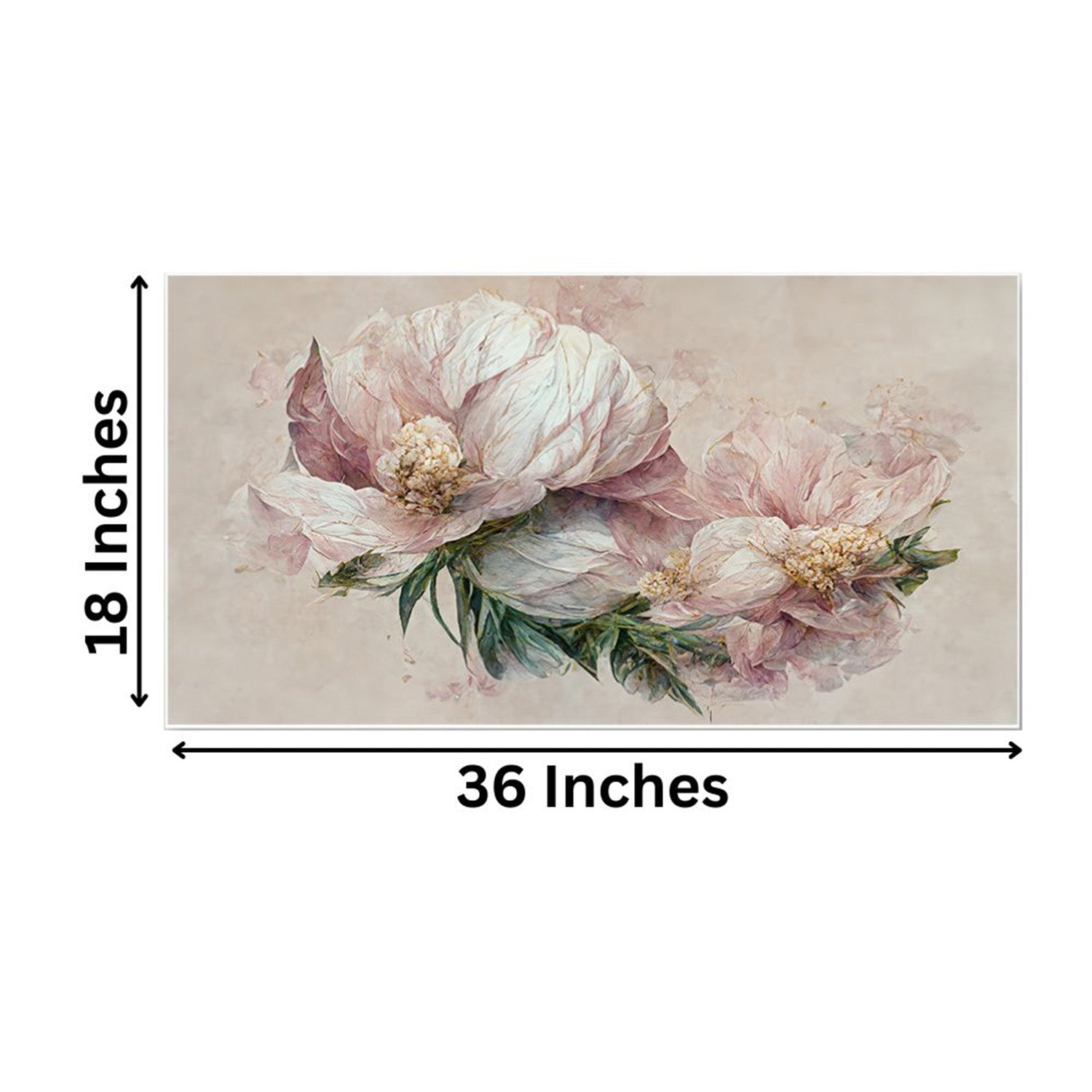 Graceful Pink Peonies on Beige Wall Painting