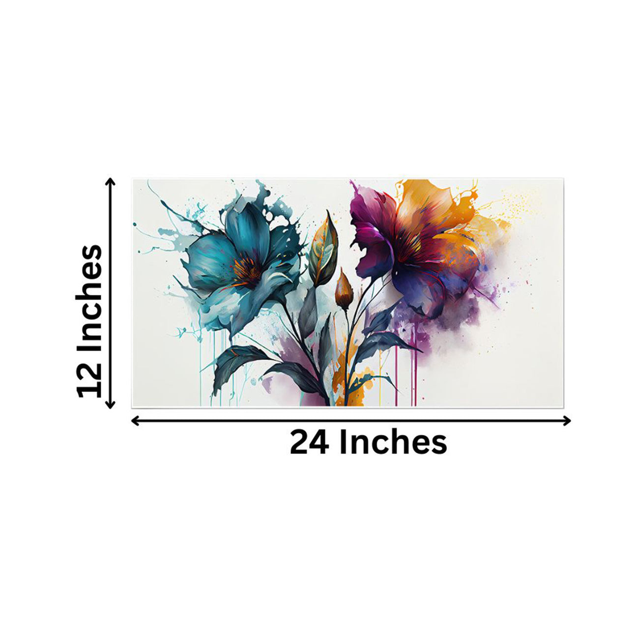 Dynamic Floral Splashes: Vibrant Art Wall Painting