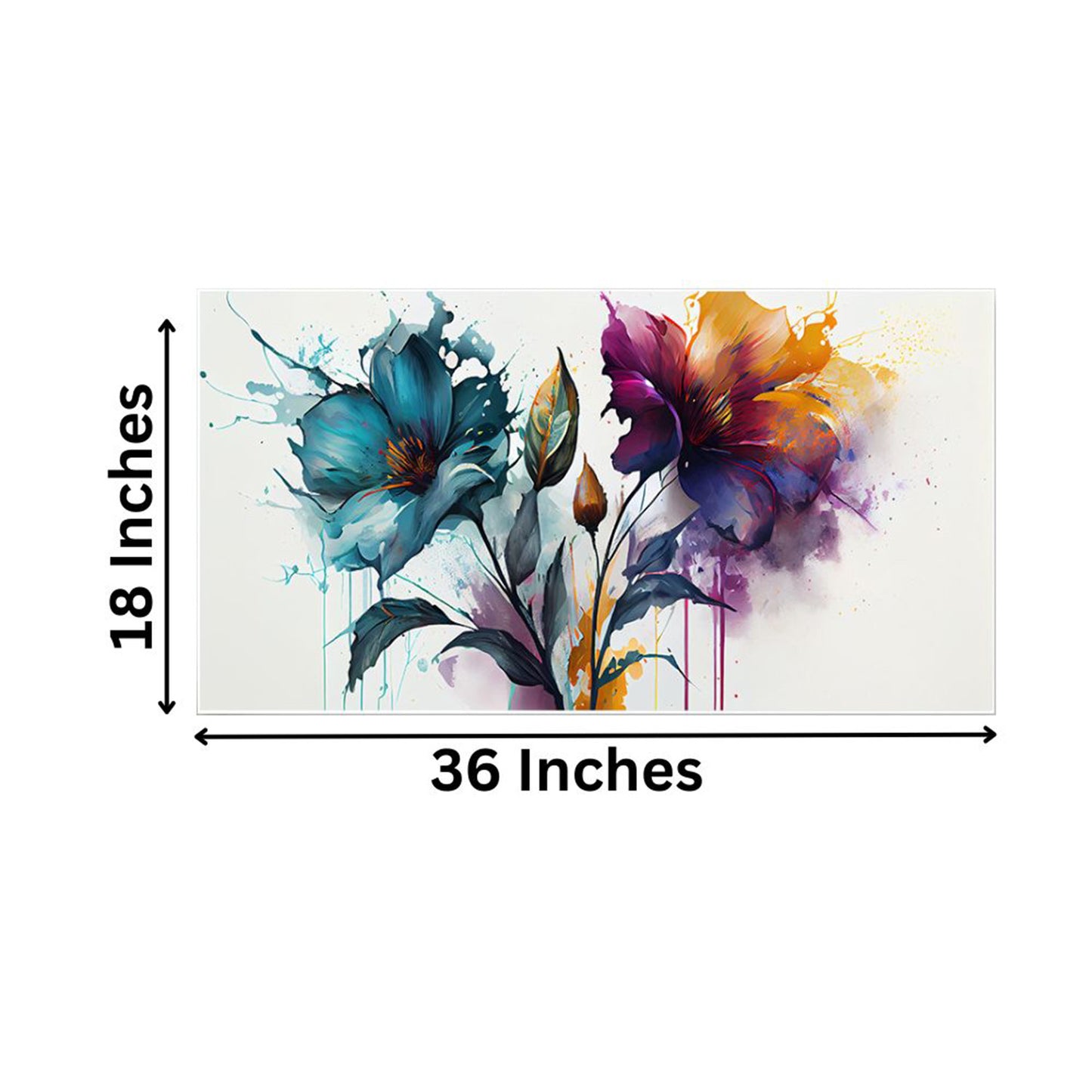 Dynamic Floral Splashes: Vibrant Art Wall Painting