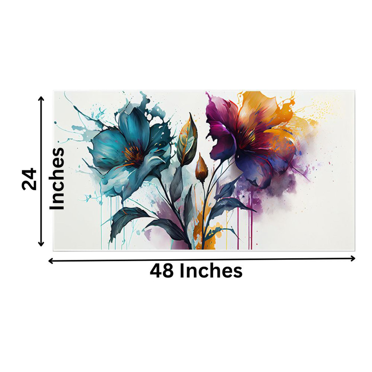 Dynamic Floral Splashes: Vibrant Art Wall Painting