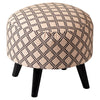 Cream & Black Criss Cross Ottoman Set of 2