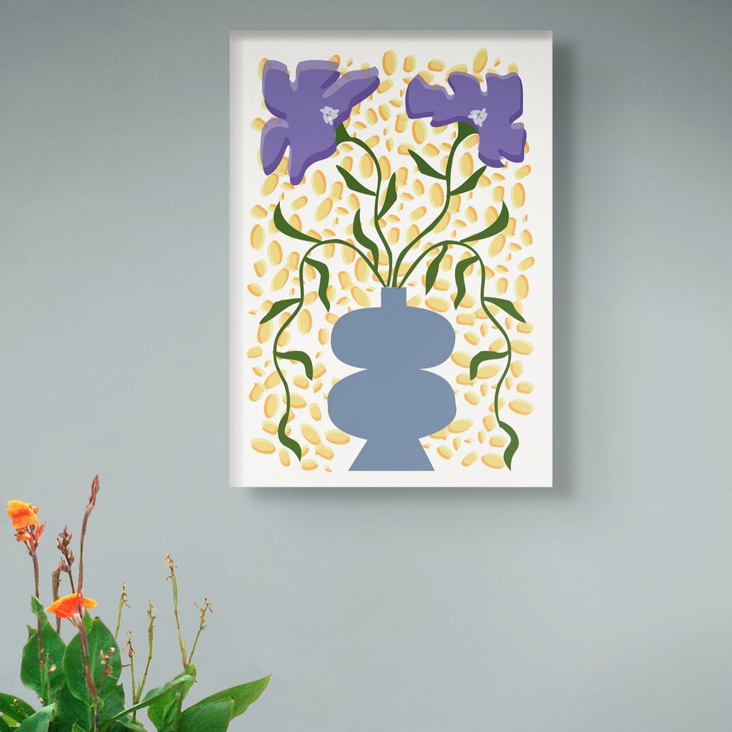 Purple Floral Vase Wall Art Canvas Wall Painting
