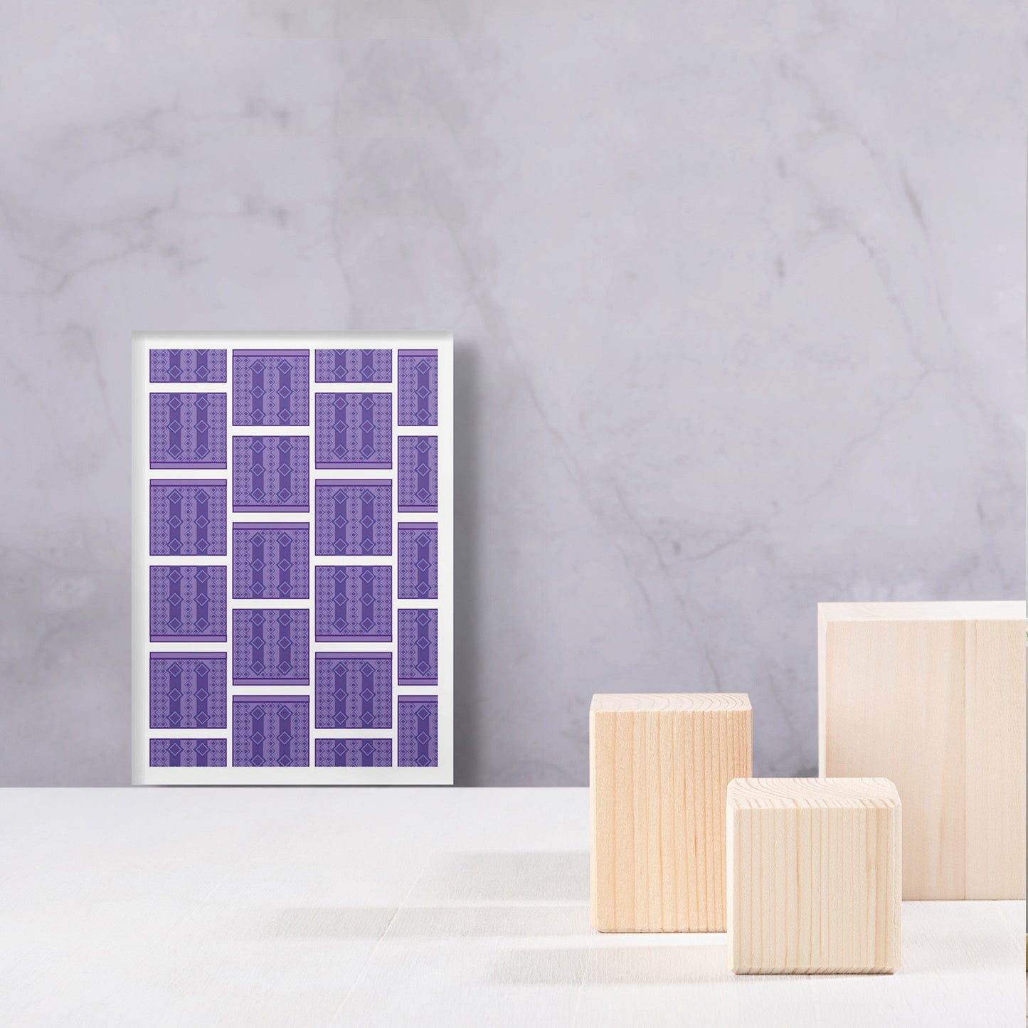 Striking Purple And White Art Canvas Wall Painting