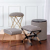 set of metallic ottoman stools