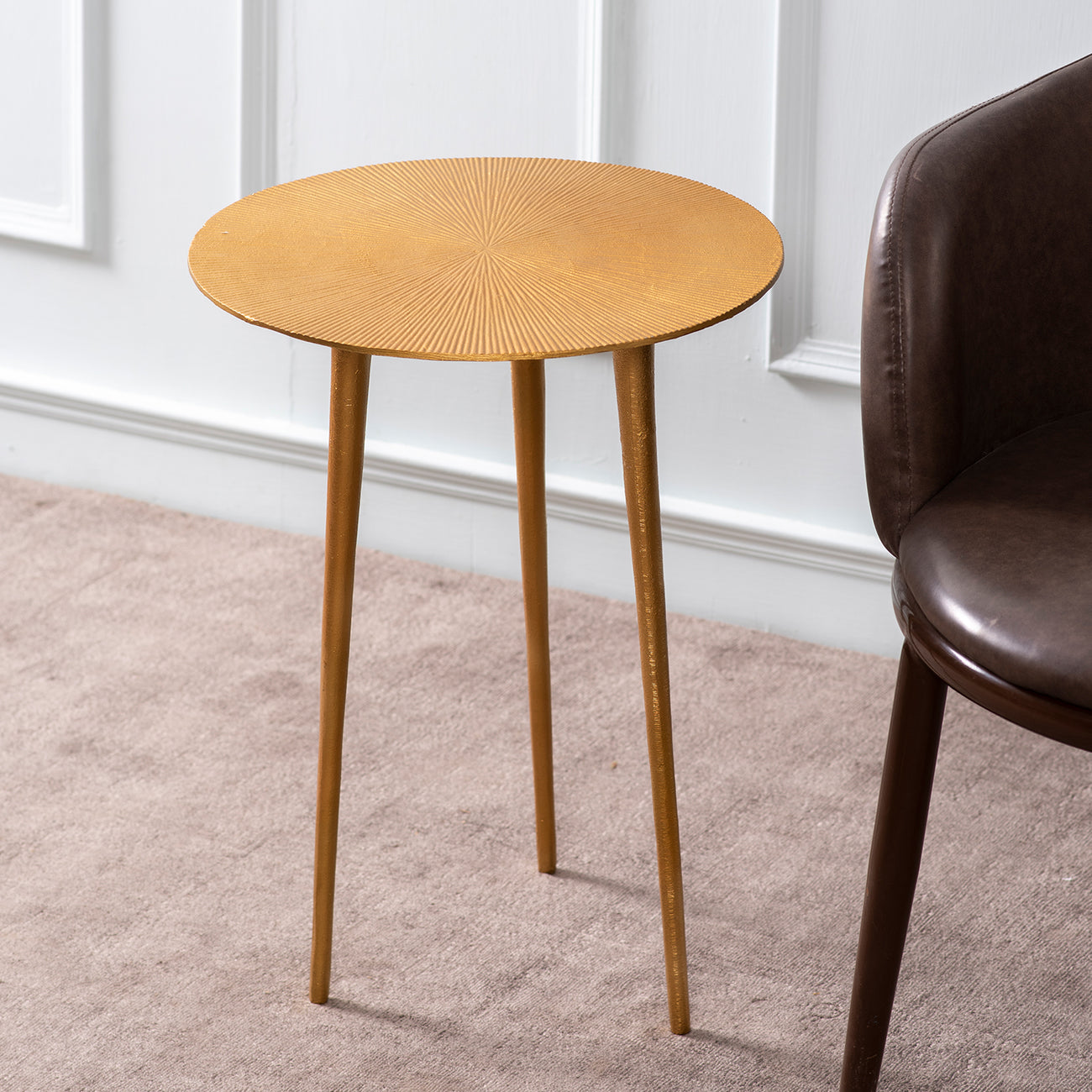 buy designer round aluminium side table