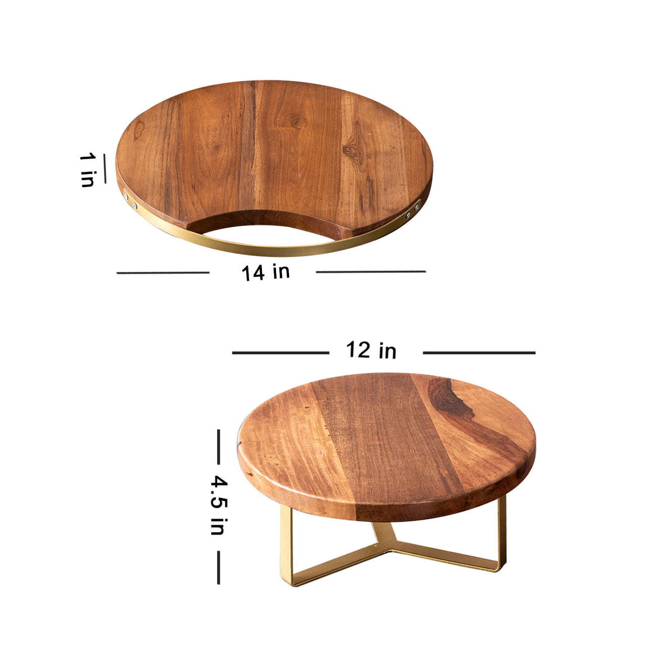 Teak Wood Cake Stand & Serving Platter