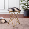 Metallic cross leg ottoman