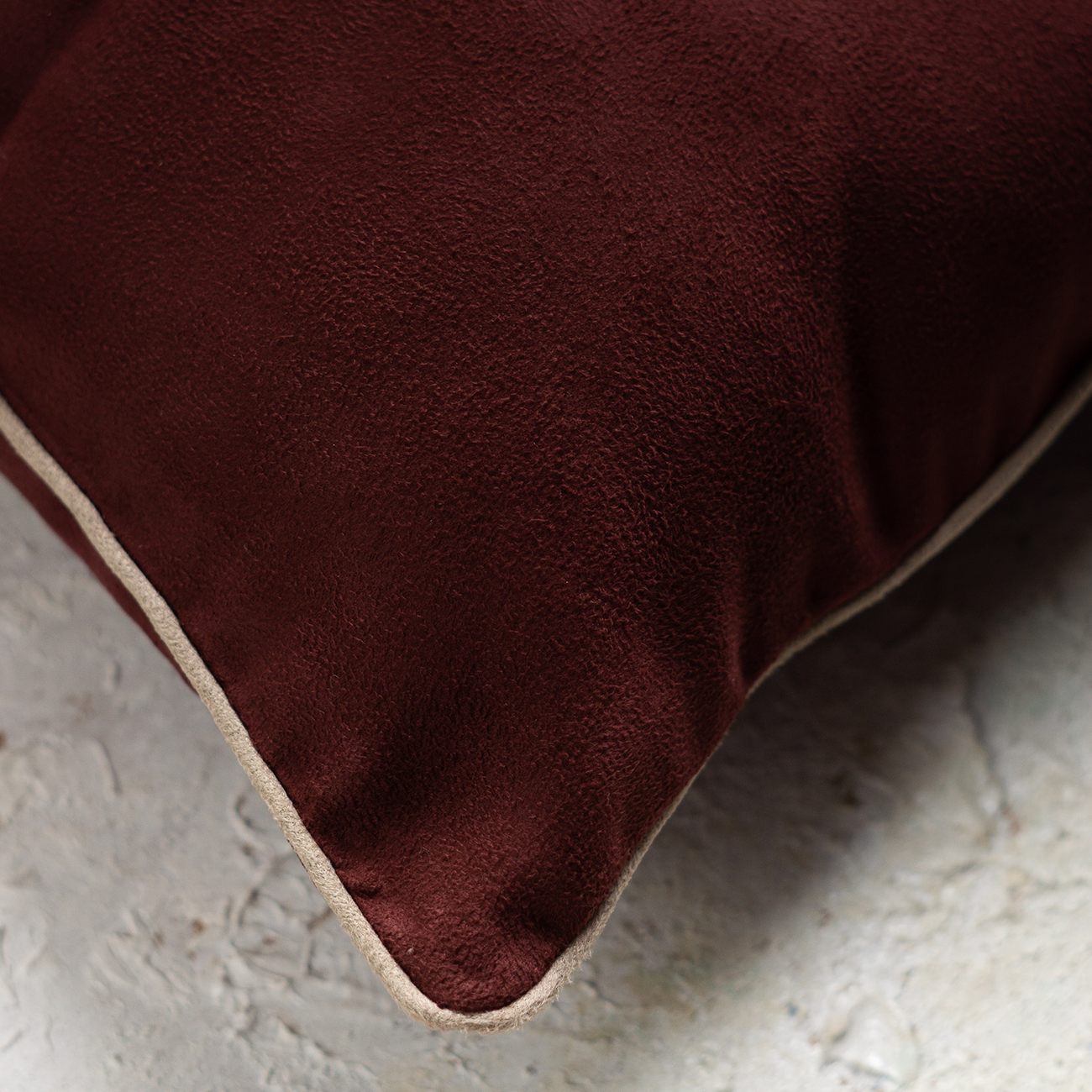 Burgundy Suede Plain Cushion Covers 16 X 16 Inches Set of 5